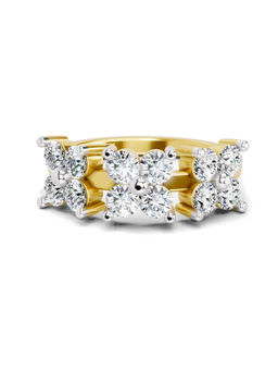 Sparkles - Gold Lab Grown 12 Diamond Floral Ring 14Kt 1.19Ct