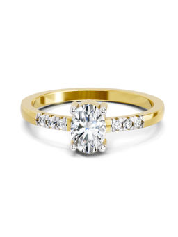 Sparkles - Gold Lab Grown 7 Diamond Oval Ring 14Kt 0.7Ct