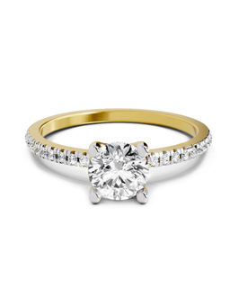 Sparkles - Gold Lab Grown 21 Diamond Round Ring 14Kt 0.82Ct