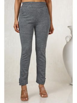 Soch - Womens Charcoal Acrylic Solid Pant