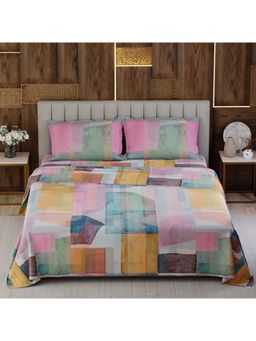 Boutique Living - Gardenia Augusta Cotton 300TC Multi-Color Bedsheet with 2 Pillow Covers (King)