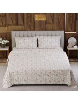 Boutique Living - Gardenia Augusta Cotton 300TC White Bedsheet with 2 Pillow Covers (Super King)