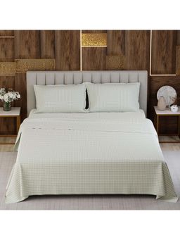 Boutique Living - Gardenia Augusta Cotton 300TC Grey Print Bedsheet with 2 Pillow Covers (Super King)