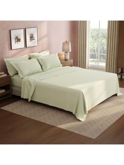 Boutique Living - Cotton Charm Cotton 400TC Blue Solid Bedsheet with 4 Pillow Covers (King)
