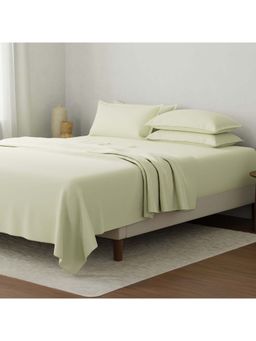 Boutique Living - Natures Bamboo Cotton 180TC Cream Solid Bedsheet with 2 Pillow Covers (King)