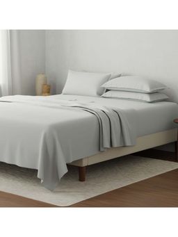 Boutique Living - Natures Bamboo Cotton 180TC Grey Solid Bedsheet with 2 Pillow Covers (King)