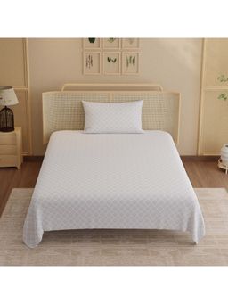 Boutique Living - Indo Musk Kasturi Cotton 200TC Grey Ethnic Bedsheet with 1 Pillow Cover (Single)