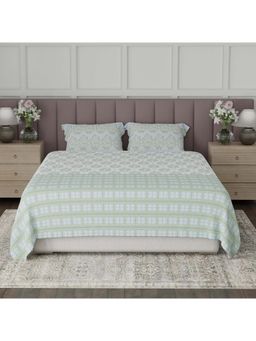 Boutique Living - Valatia Tarang Cotton 200TC Blue Floral Bedsheet with 2 Pillow Covers (King)