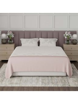 Boutique Living - Valatia Breezy Jaipur Cotton 200TC Pink Floral Bedsheet with 2 Pillow Covers (King)