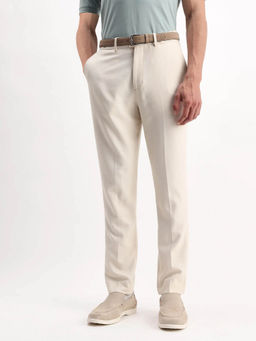 Rare Rabbit - Beige Polyester Fabric Plain Trouser