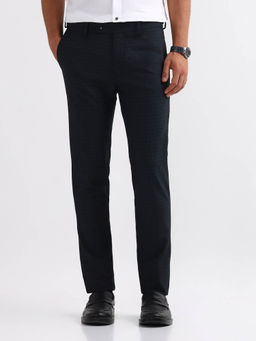 Arrow - Navy Blue Textured Dobby Trouser