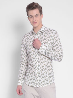 CRIMSOUNE CLUB - Mens White Floral Shirt