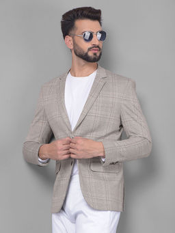 CRIMSOUNE CLUB - Mens Grey Checked Blazer