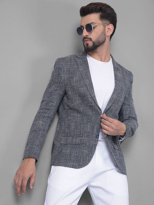 CRIMSOUNE CLUB Mens Grey Checked Blazer