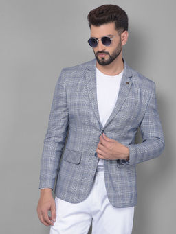 CRIMSOUNE CLUB - Mens Blue Checked Blazer