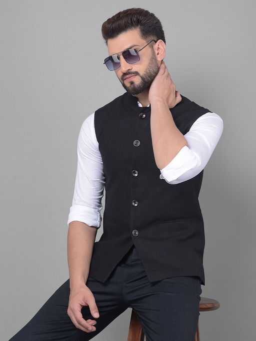 CRIMSOUNE CLUB Mens Black Waistcoat