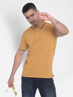 CRIMSOUNE CLUB - Mens Mustard Polo T-Shirt