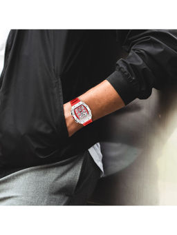 Giordano - Men Red Multifunction Water Resistant Square Wrist Watch