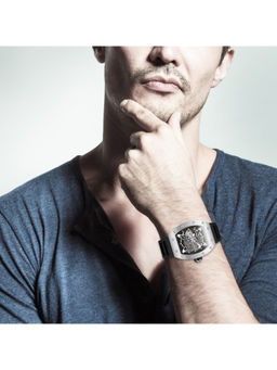 Giordano - Men Black Open Skeleton Dial Automatic Wrist Watch