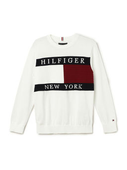 Tommy Hilfiger - Boys White Colorblock Sweatshirt