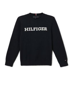 Tommy Hilfiger - Boys Navy Blue Solid Sweatshirt