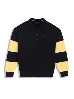 Tommy Hilfiger - Boys Navy Blue Colorblock Sweater