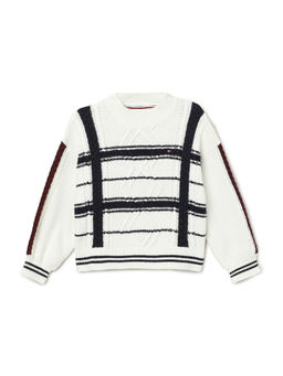 Tommy Hilfiger - Girls White Full Sleeves Sweater