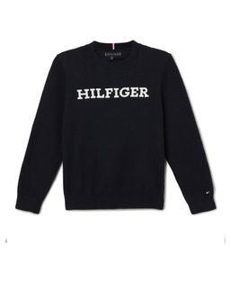Tommy Hilfiger - Boys Navy Blue Solid Sweater