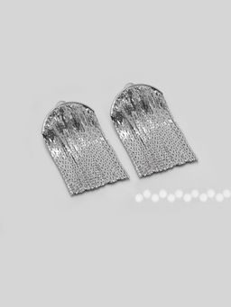 Niscka - Shimmering Silver Plated Chain Drop & Dangler Earrings