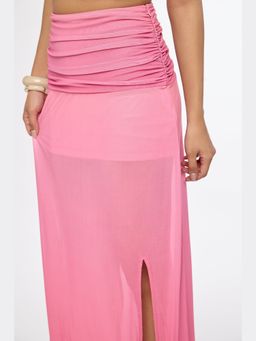 The Clothing Factory - Pink Ombre Sheer Maxi Skirt