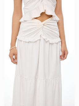 The Clothing Factory - Ivory Muse Ruched Maxi Skirt