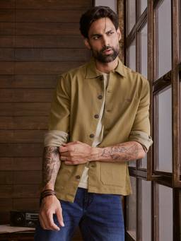 Andamen - Brown Men Cotton Elastane Solid Regular Fit Shirt