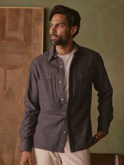 Andamen - Brown Men Polyester Cotton Pocket Detail Regular Fit Shirt
