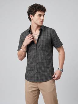 Charagh Din - Men Cotton Ditto Fit Green Casual Shirt