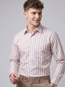 Charagh Din - Mens Pink Blended Regular Fit Business Formal Shirt