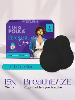 Pinq Polka - Black Reusable Push Up Silicone Breast Cups