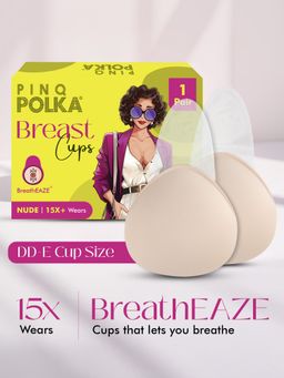 Pinq Polka - Breatheaze Breast Cup Silicone Bra Lift Dd-E Cup Boob Lift