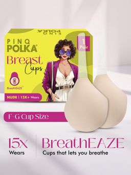 Pinq Polka - Breatheaze Breast Cup Silicone Bra Lift F-G Cup Boob Lift