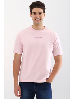 Allen Solly - Men Pink Solid Crew Neck T-Shirt
