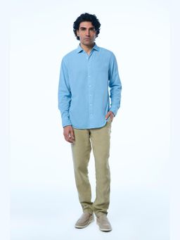 TERRA LUNA - Harrison Ls Khadi Blue Shirt