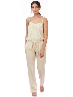 Genes Lecoanet Hemant - Beige Malini Solid Sleeveless Jumpsuit