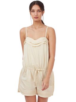 Genes Lecoanet Hemant - Beige Lalita Solid Sleeveless Playsuit