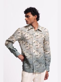 Rohit Bal - Ivory Linen Printed Shirt