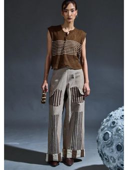 Banana Labs - Crater Brown Mesh Crop Top Co-Ord Set