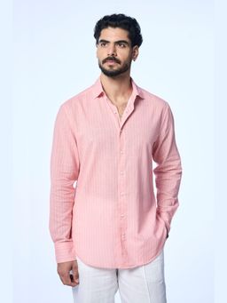 TERRA LUNA - Harrison Ls Khadi Coral Shirt