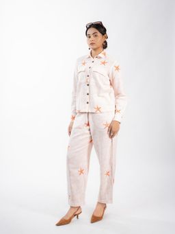 HOUSE OF SHRUSHA - Printed Pink Jute Shirt With Pant Co-Ord