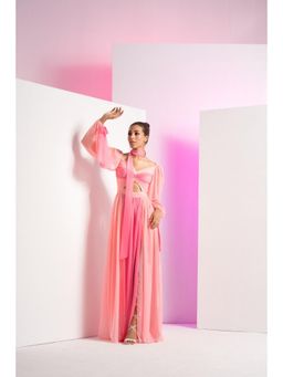MANDIRA WIRK - Women Fondant Pink Solid Maxi Dress