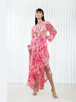 MANDIRA WIRK - Women Pink Orchid High Low Dress