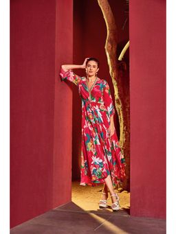 MANDIRA WIRK - Women Red Scarlet Kaftan Dress