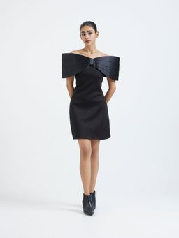 Ozeqo - Women Black Detachable Structured Bow
